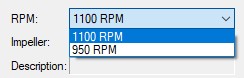 The Dropdown Menu for RPM is shown for the Compressor/Fan Model tab is shown to indicate that now multiple configurations can be selected.