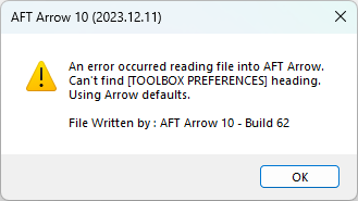 Error message indicating that some portion of the model file cannot be found