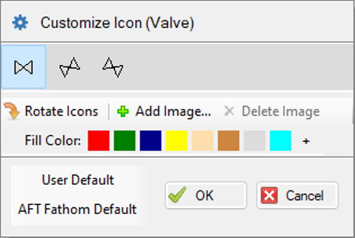 The Customize Icon window allows a custom image to be applied to any junction