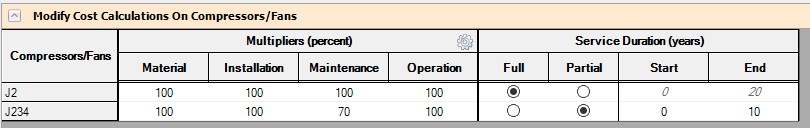 Modify Cost Calculations On Pumps section of the ANS module.