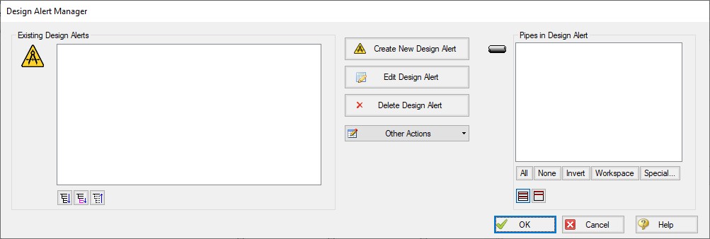 The Design Alert Manager window.