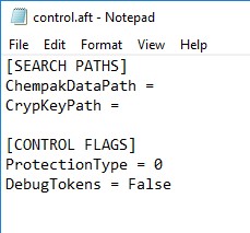 The Control.aft file which allows the use to change the Chempak Data Path.