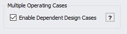The box to enable Dependent Design Cases in the Sizing Objective Panel.