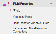 The Fluid Properties group in Analysis Setup without the SSL Module activated.