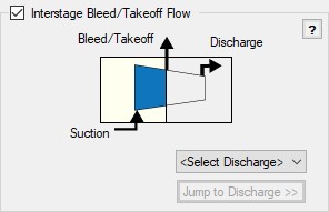 The Interstage Bleed/Takeoff Flow option in the Pump Properties window.