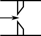 A diagram of a sharp-edged orifice.