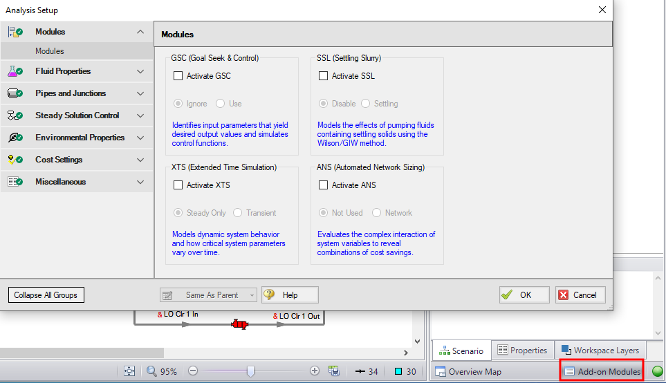 The Activate Modules window.