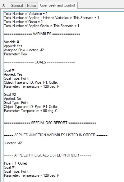 The Goal Seek and Control tab in the Model Data window.