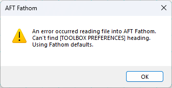 Error message indicating that some portion of the model file cannot be found