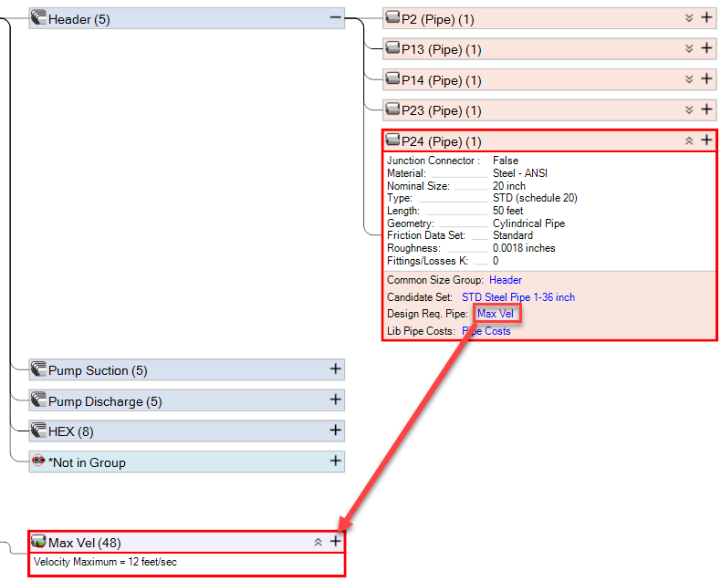 When clicking a related category for an object, the associated node is indicated.