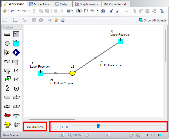 When using the XTS module, time adjustment controls are added to the bottom of the Workspace window.