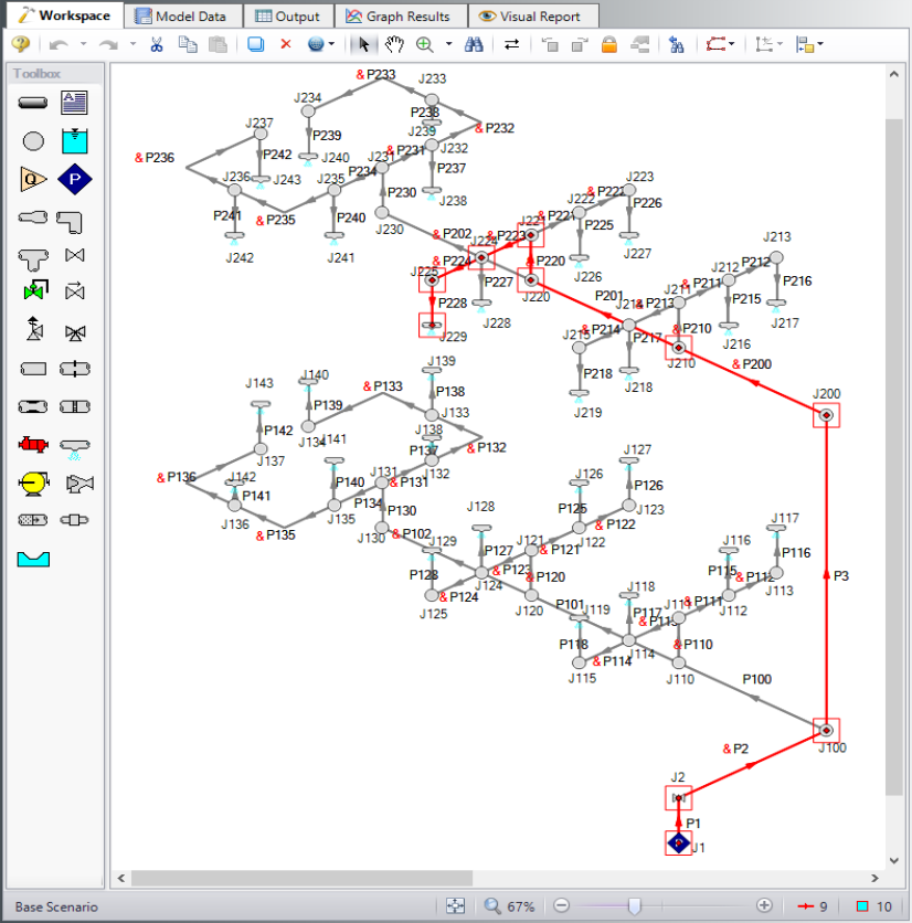 An example of an NFPA group in AFT Fathom.