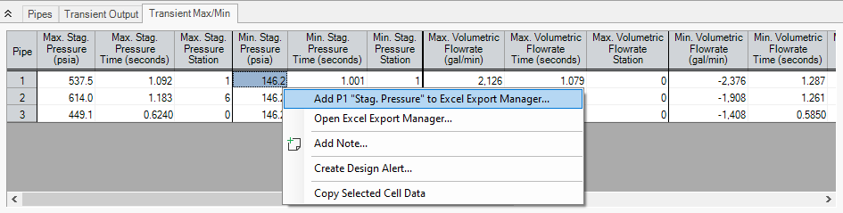 Exporting to Excel