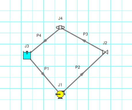 A model drawn with the 2D Freeform Pipe Drawing Mode with Snap to Grid off.