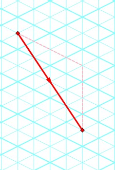 A straight pipe drawn diagonally on the isometric grid.