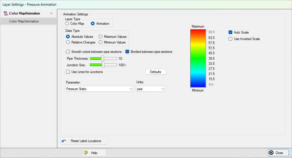 Layer Settings - Animated Color Map