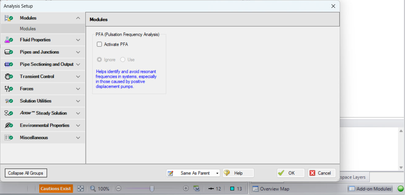 The Activate Modules window.