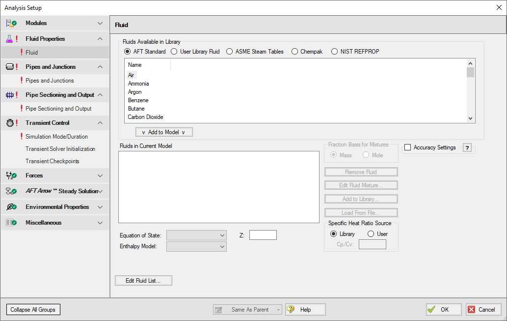 Analysis Setup Overview
