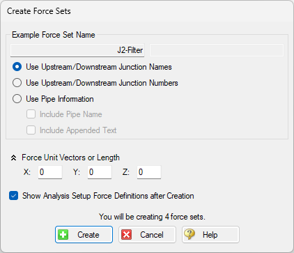 Force Definitions Panel