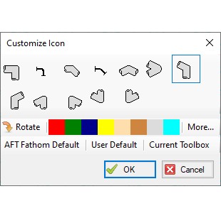 The Customize Icon window for a bend.